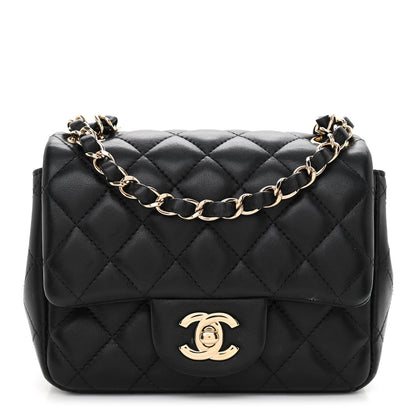 Chanel Lambskin Quilted Mini Square Flap Black 1 of 12