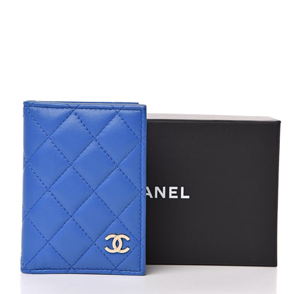 Chanel Lambskin Quilted Card Holder Wallet Blue 9 of 9