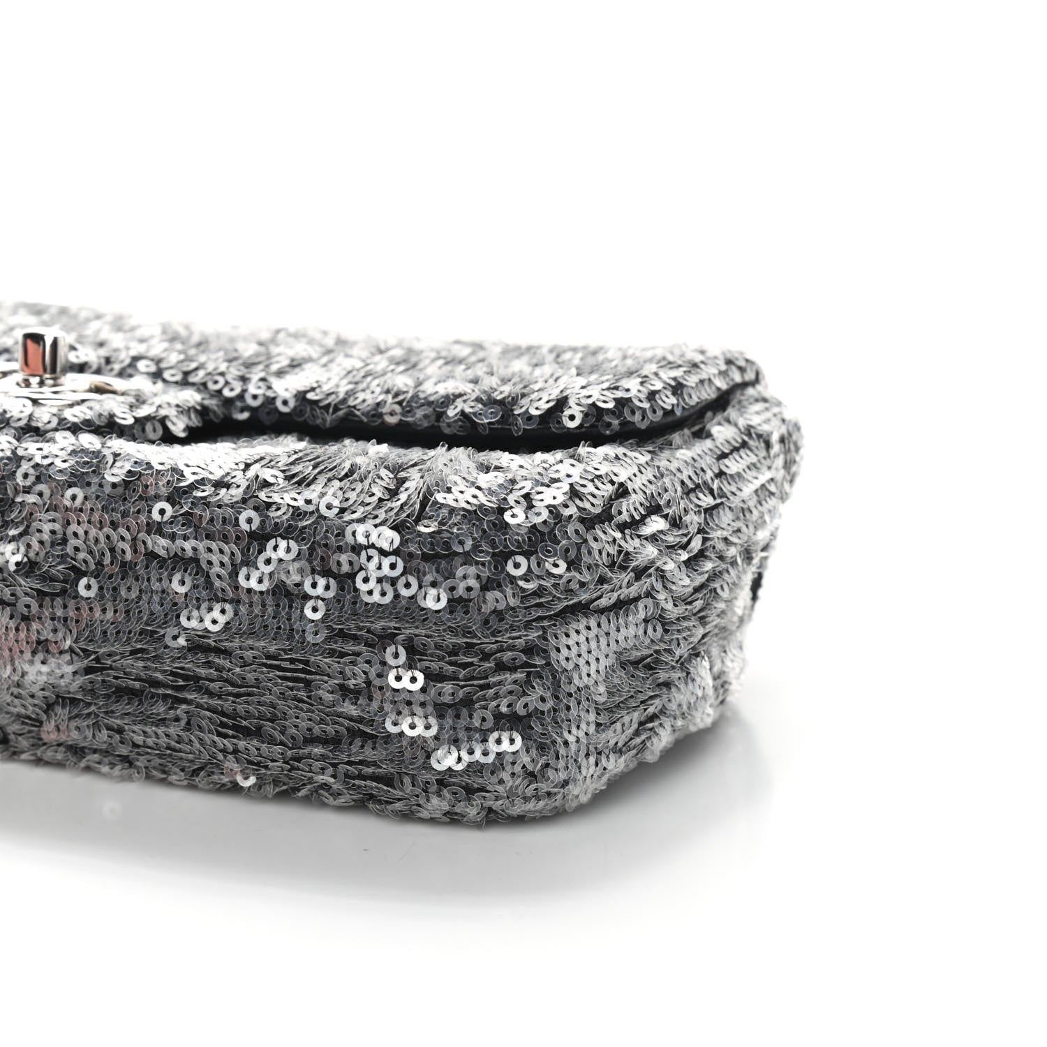 Chanel Sequin Medium Single Flap Silver 9 of 9