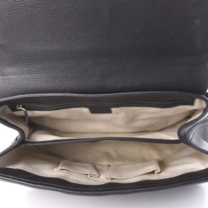Gucci Calfskin Large GG Marmont Shoulder Bag Black 5 of 11