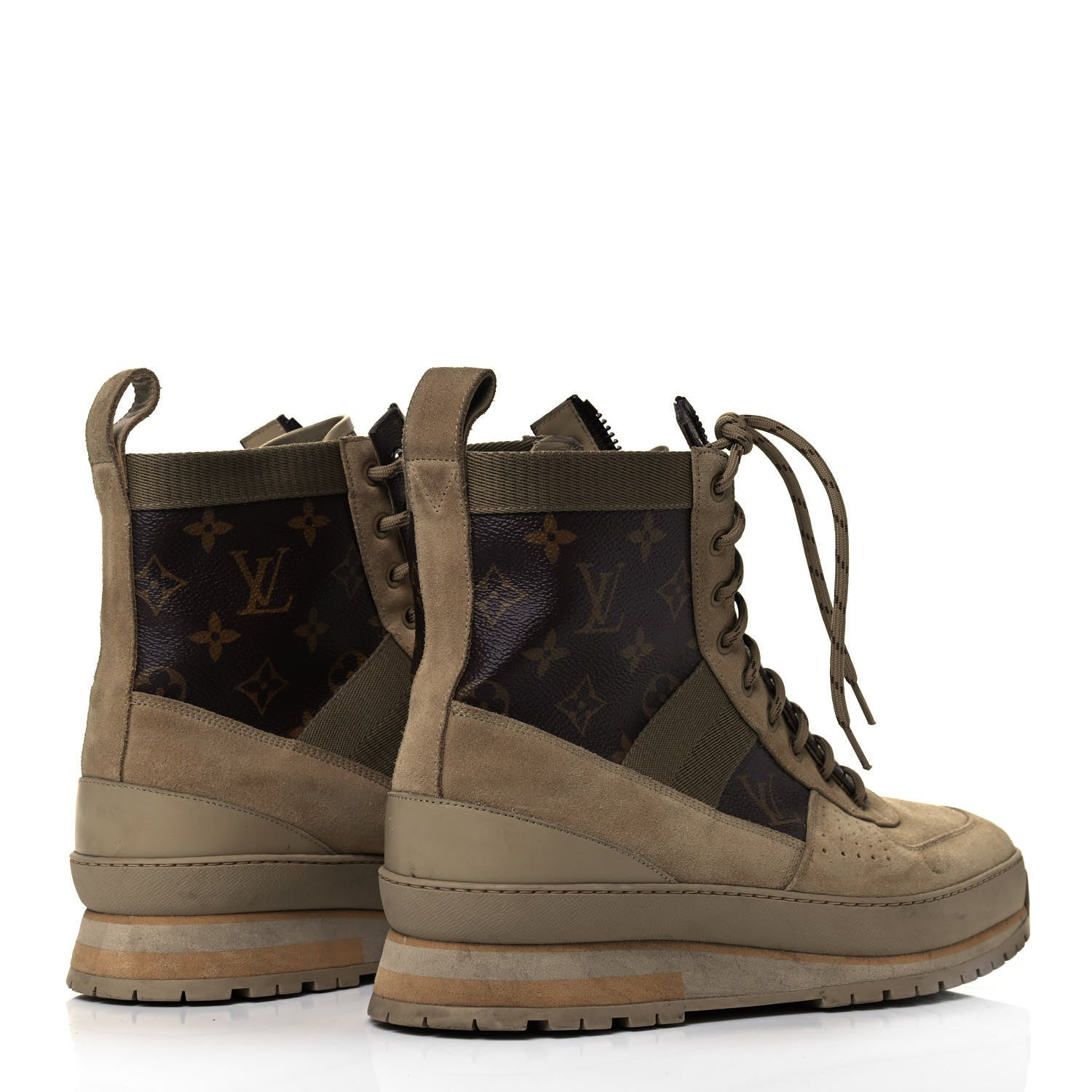 Louis Vuitton Monogram Harlem Mens Ankle Boots 10.5 Beige 4 of 8