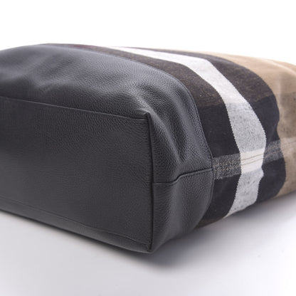 Burberry Grainy Calfskin Mega Check Armley Folding Messenger Black 9 of 10