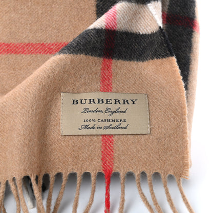 Burberry Cashmere Giant Heritage Check Fringe Scarf Camel 3 of 3