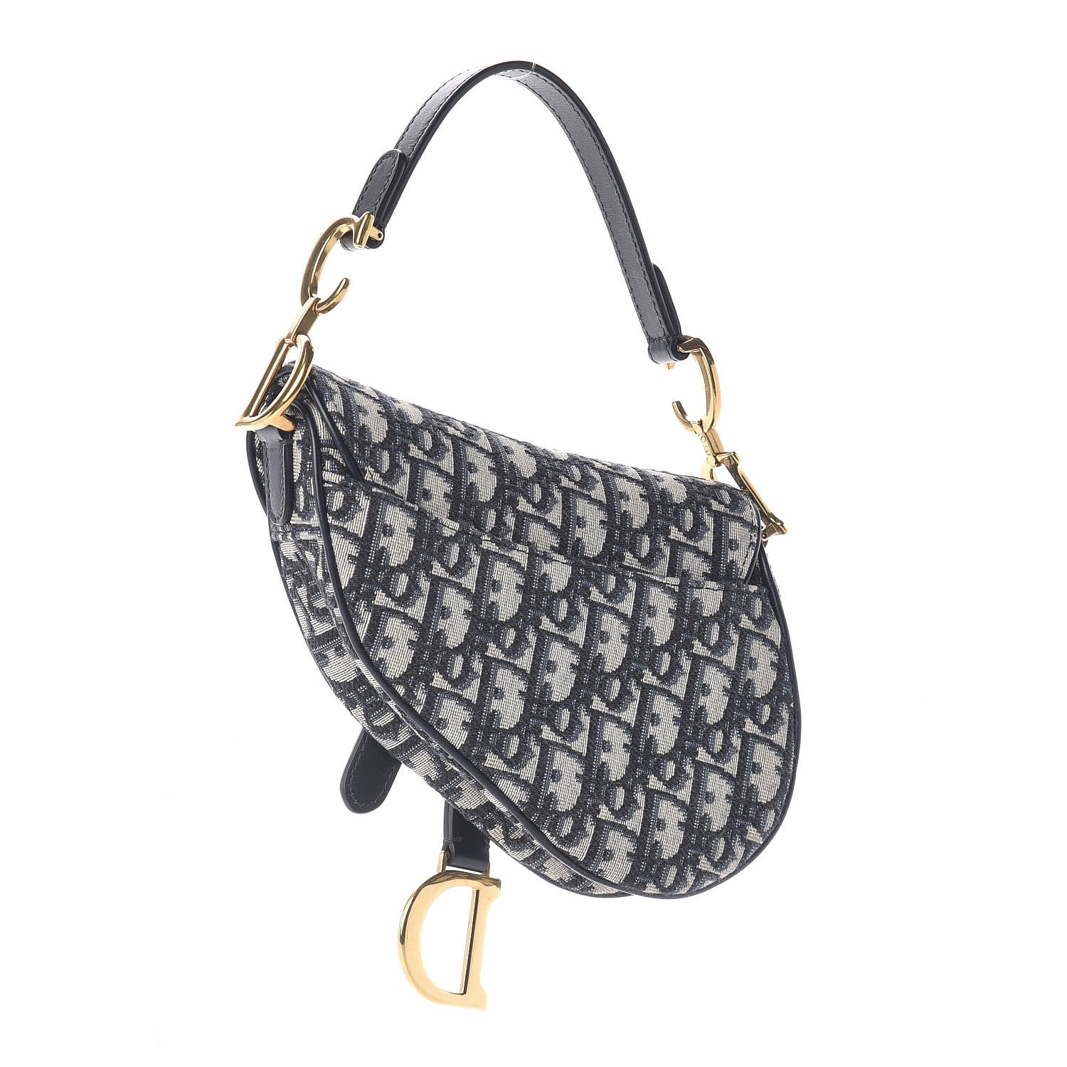 Christian Dior Oblique Mini Saddle Bag Blue 3 of 11