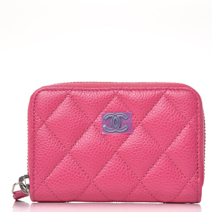 Chanel Caviar Quilted Zip Coin Purse Pink 1 of 8