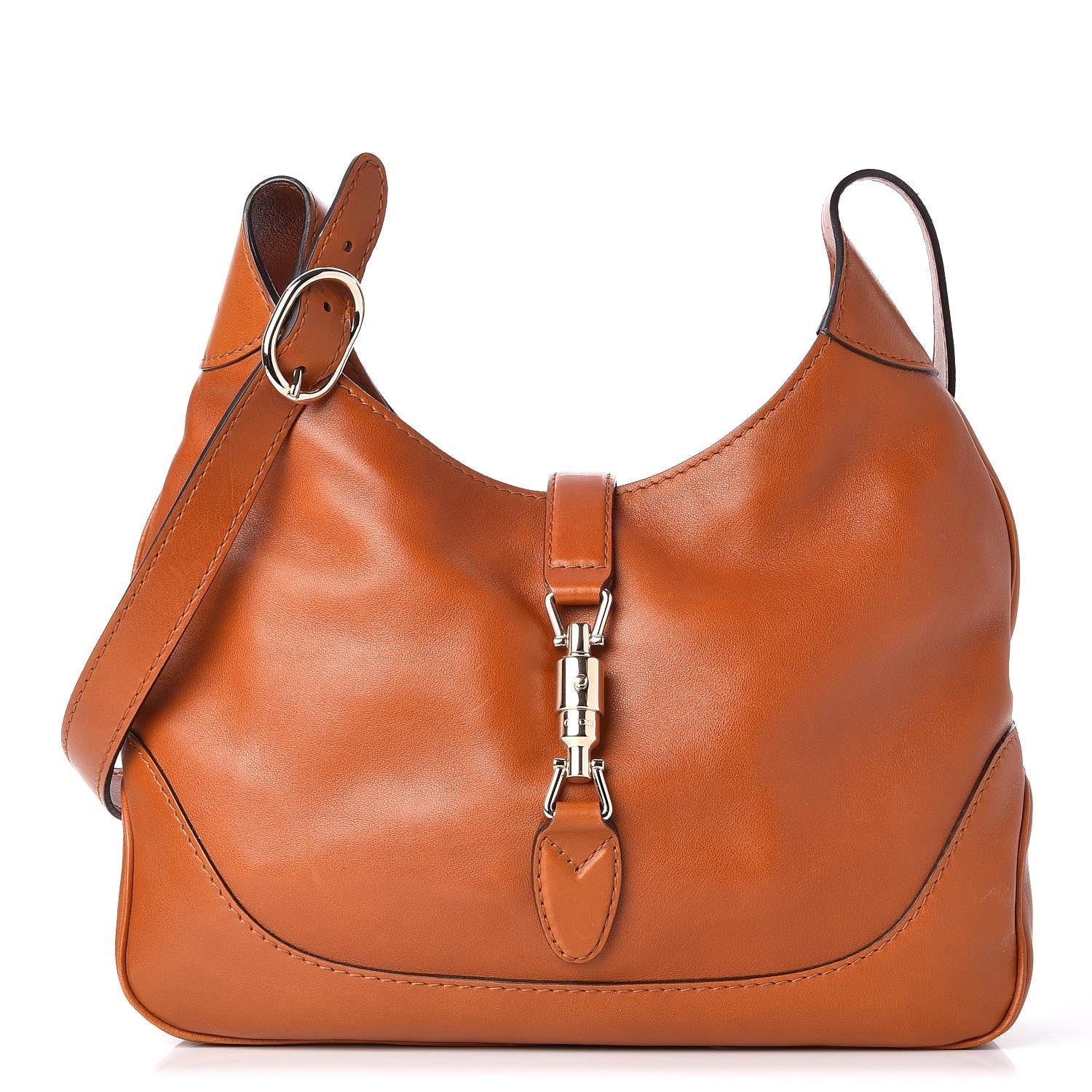 Gucci Calfskin New Medium Jackie Shoulder Bag Tan 1 of 7