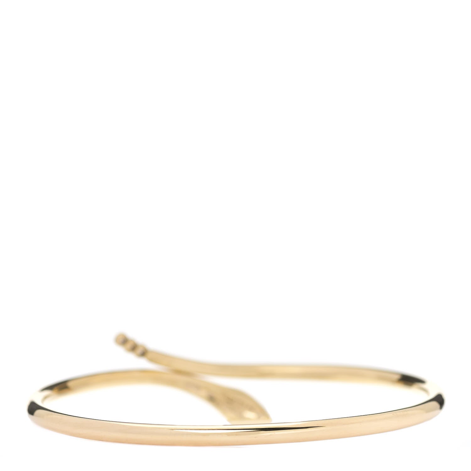 Tiffany 18K Yellow Gold Diamond Elsa Peretti Snake Bangle Bracelet 2 of 3