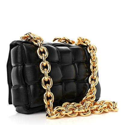 Bottega Veneta Lambskin Maxi Intreccio Padded Chain Cassette Crossbody Bag Black 3 of 10