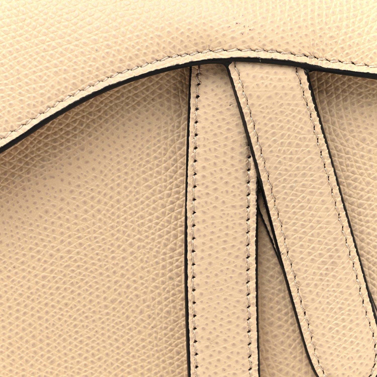 Christian Dior Grained Calfskin Mini Saddle Bag Beige 7 of 9