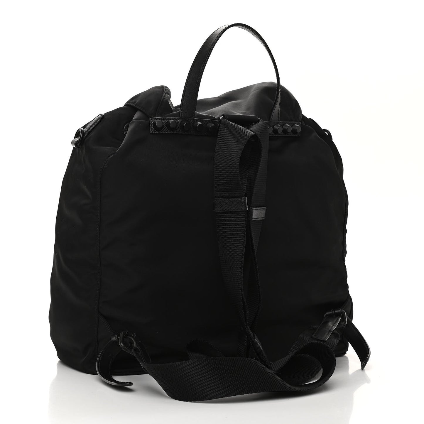 Nylon New Vela Monochrome Studded Backpack Black