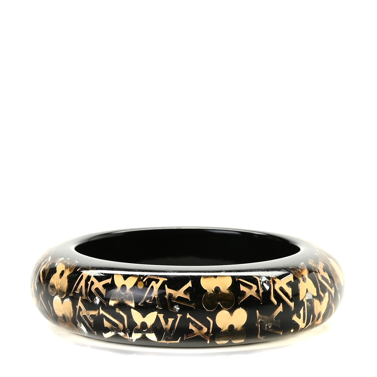 Louis Vuitton Resin Swarovski Medium Inclusion Bracelet GM Black 1 of 3
