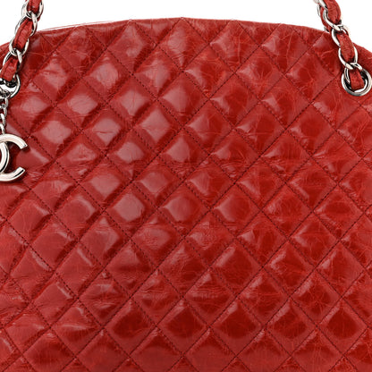 Chanel Glazed Calfskin Quilted Large Just Mademoiselle Bowling Bag Red 10 of 15