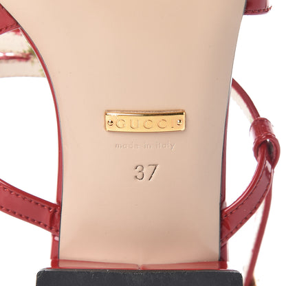 Gucci Patent Bee Thong Sandal 37 Hibiscus Red 7 of 11