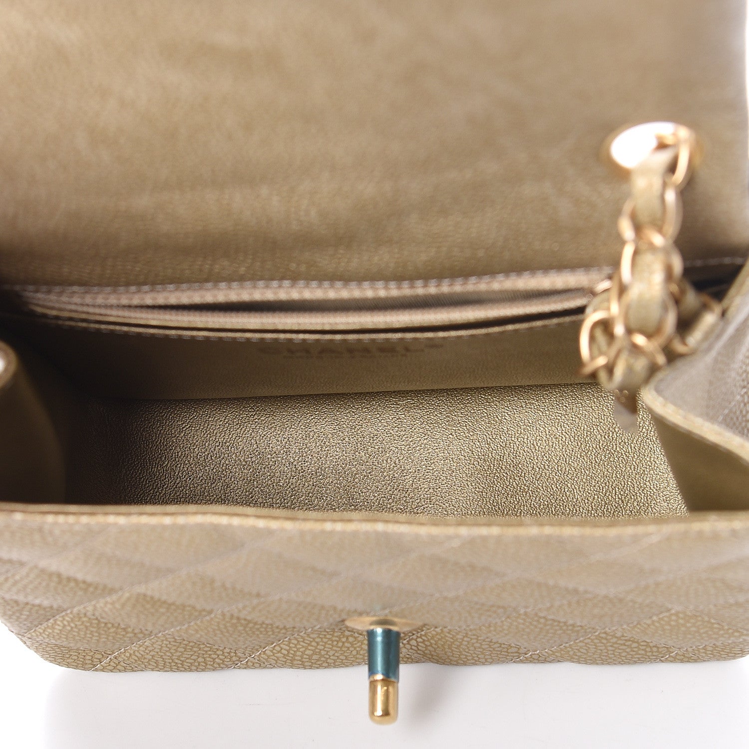 Chanel Metallic Caviar Quilted Mini Square Flap Gold 5 of 9