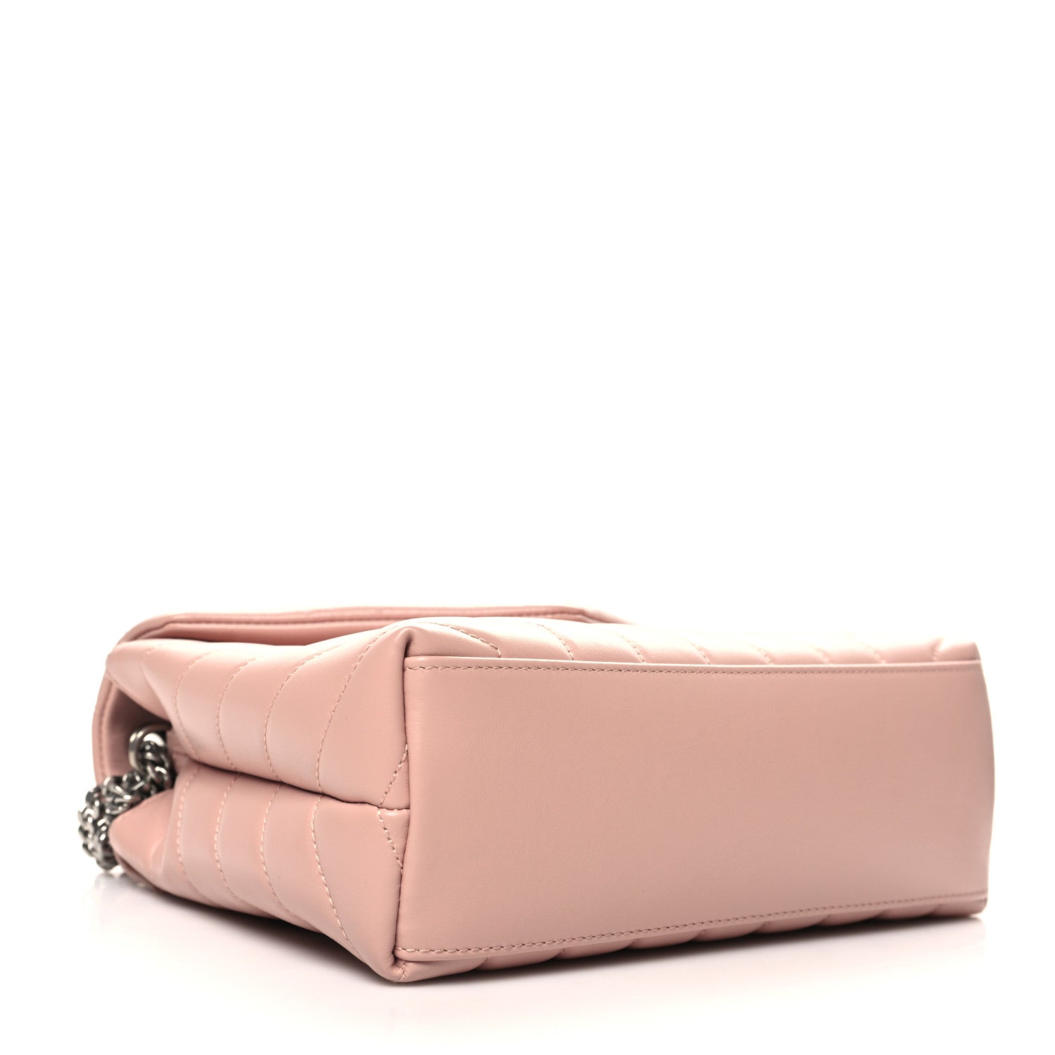 Saint Laurent Calfskin Y Quilted Monogram Small Loulou Chain Satchel Pale Blush 3 of 10