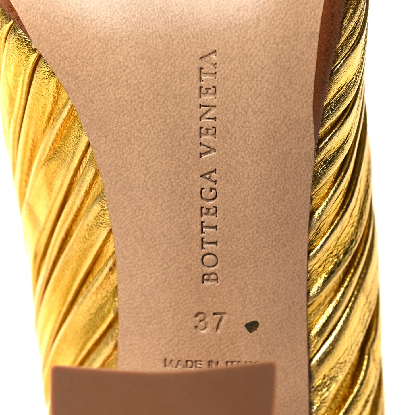 Metallic Bark Nappa Almond Pumps 37 Gold