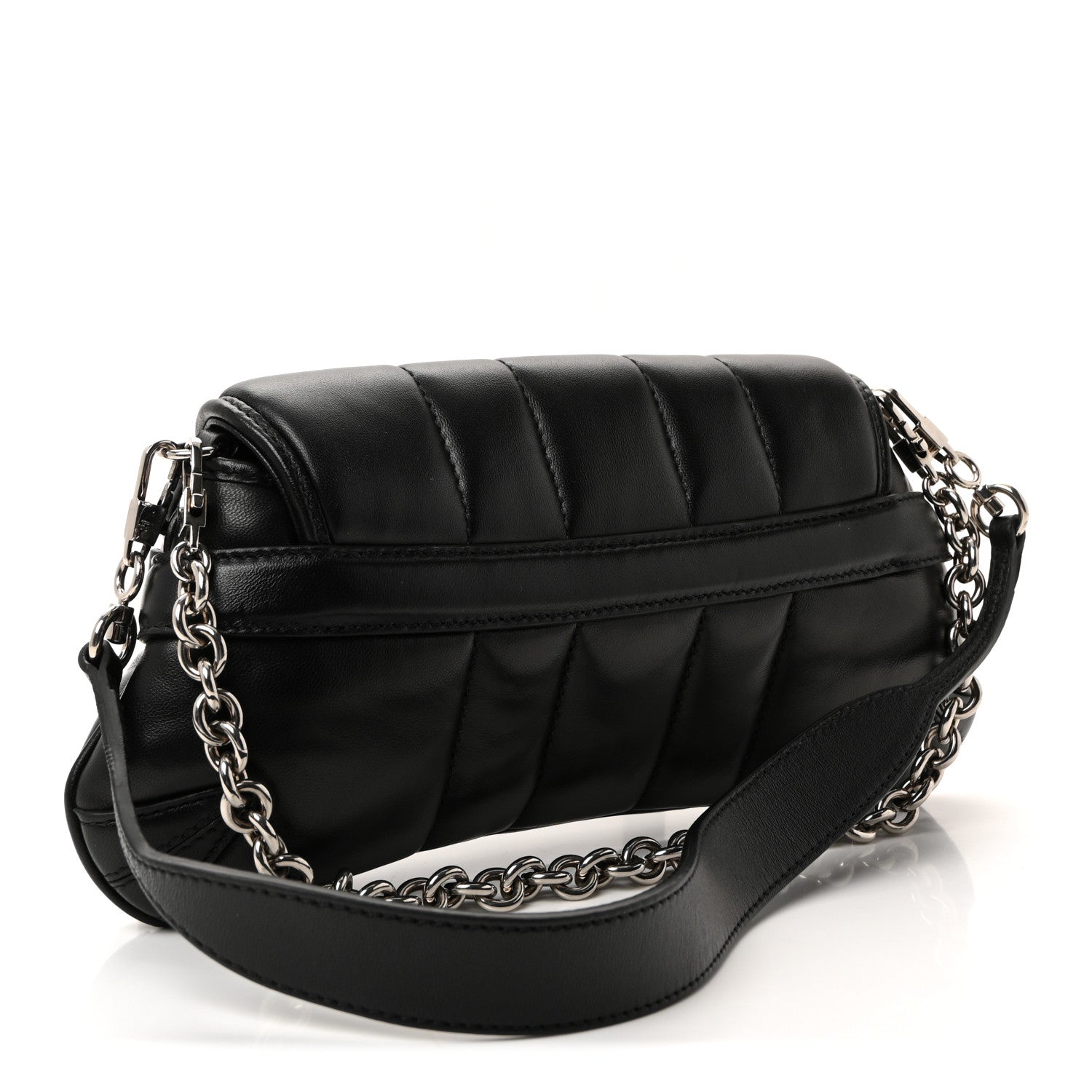Gucci Nappa Vertical Matelasse Small Maxi Horsebit Chain Shoulder Bag Black 3 of 10