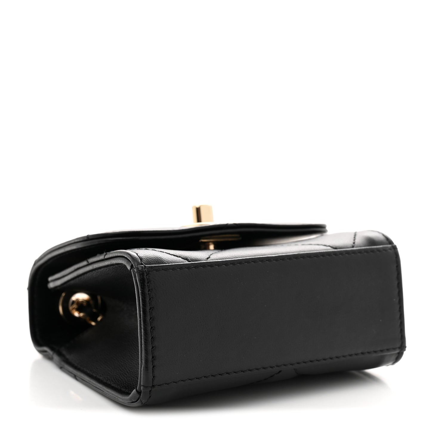 Lambskin Quilted Mini Trendy CC Chain Wallet Black