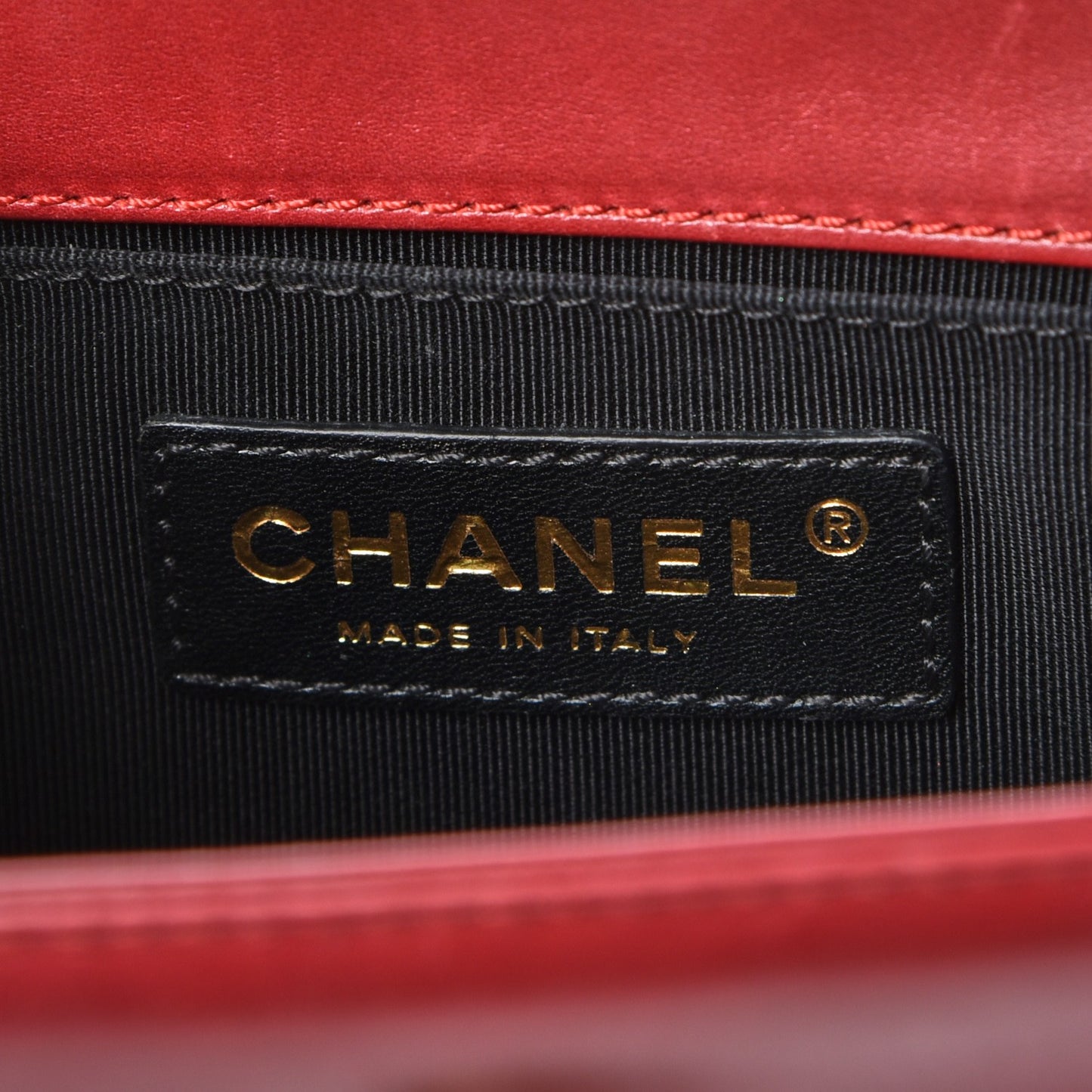 Glazed Calfskin Small Boy Flap Red