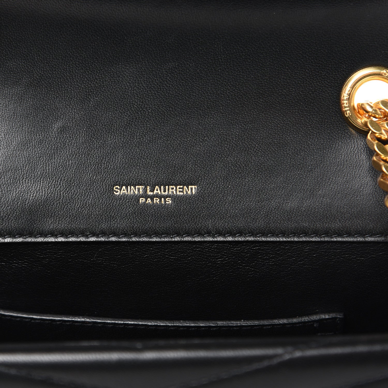 Saint Laurent Lambskin Matelasse Chevron Monogram Small Sulpice Bag Black 7 of 12