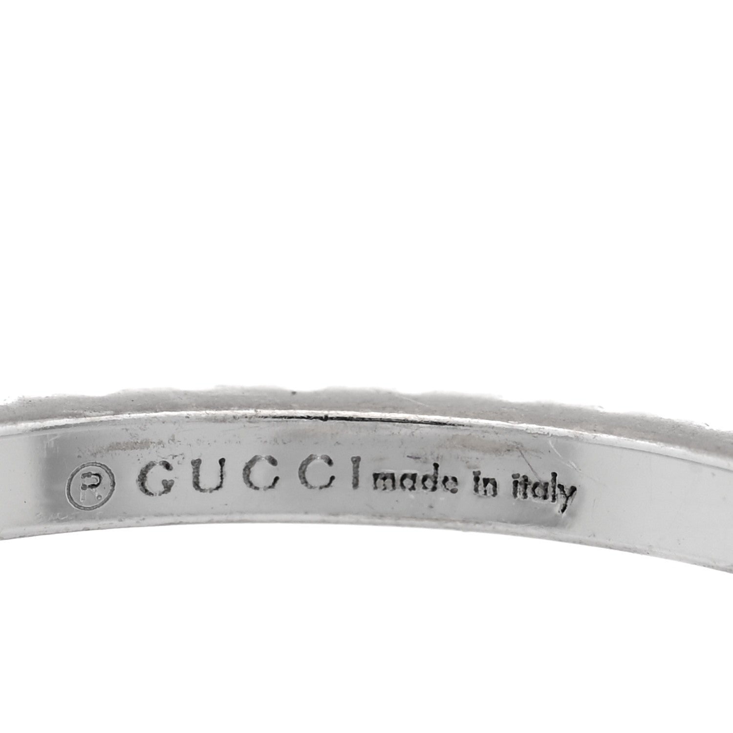 Gucci 18K White Gold Diamond Interlocking G Ring  53 6.5 4 of 5