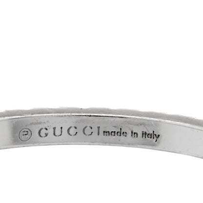Gucci 18K White Gold Diamond Interlocking G Ring  53 6.5 4 of 5
