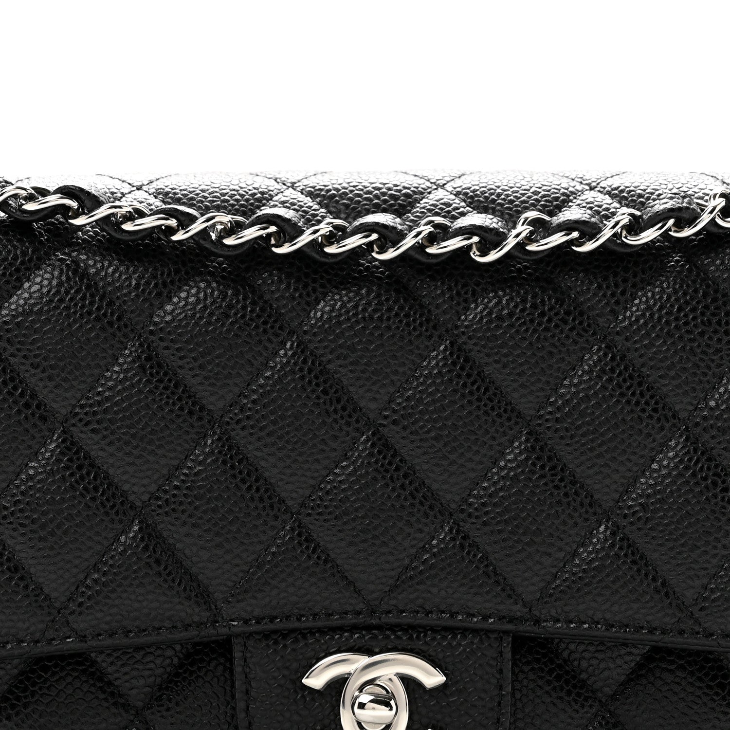 Chanel Caviar Quilted Medium Double Flap Black 8 of 10