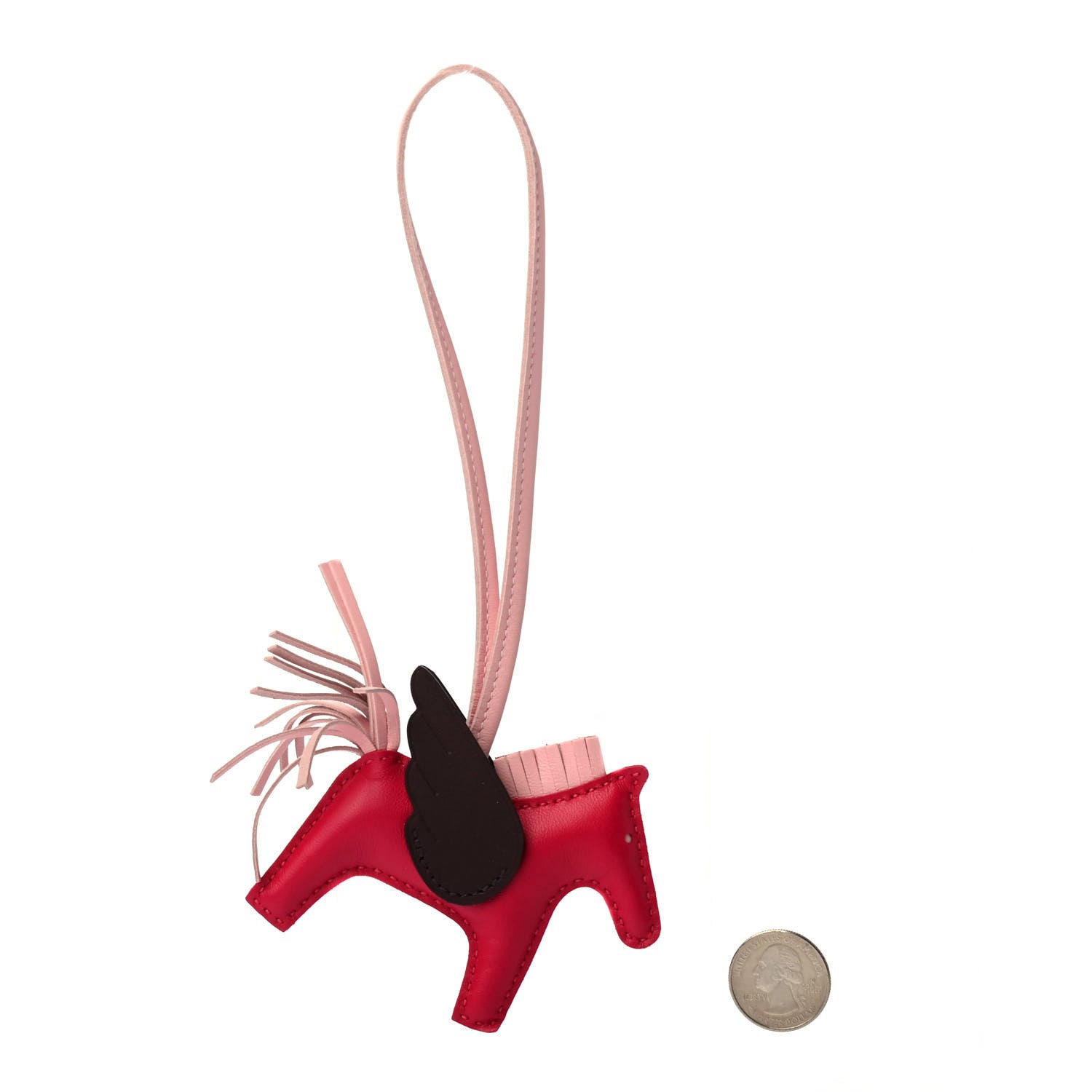 Hermes Milo Lambskin Grigri Rodeo Pegase Horse Bag Charm PM Framboise Rose Sakura Rouge Sellier 2 of 4