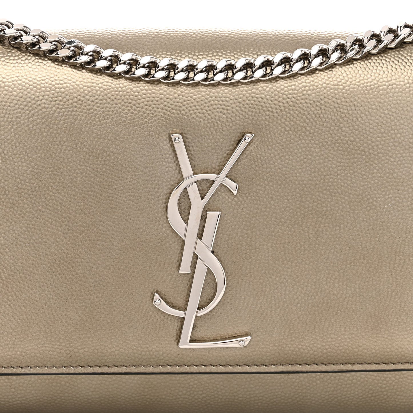 Grain De Poudre Small Monogram Kate Satchel Gold