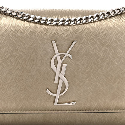 Saint Laurent Grain De Poudre Small Monogram Kate Satchel Gold 7 of 10