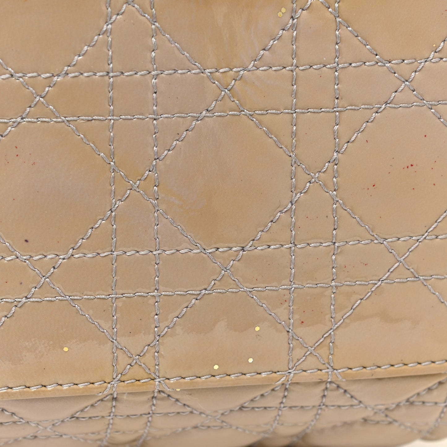 Patent Cannage Large Dior Soft Shopping Tote Beige