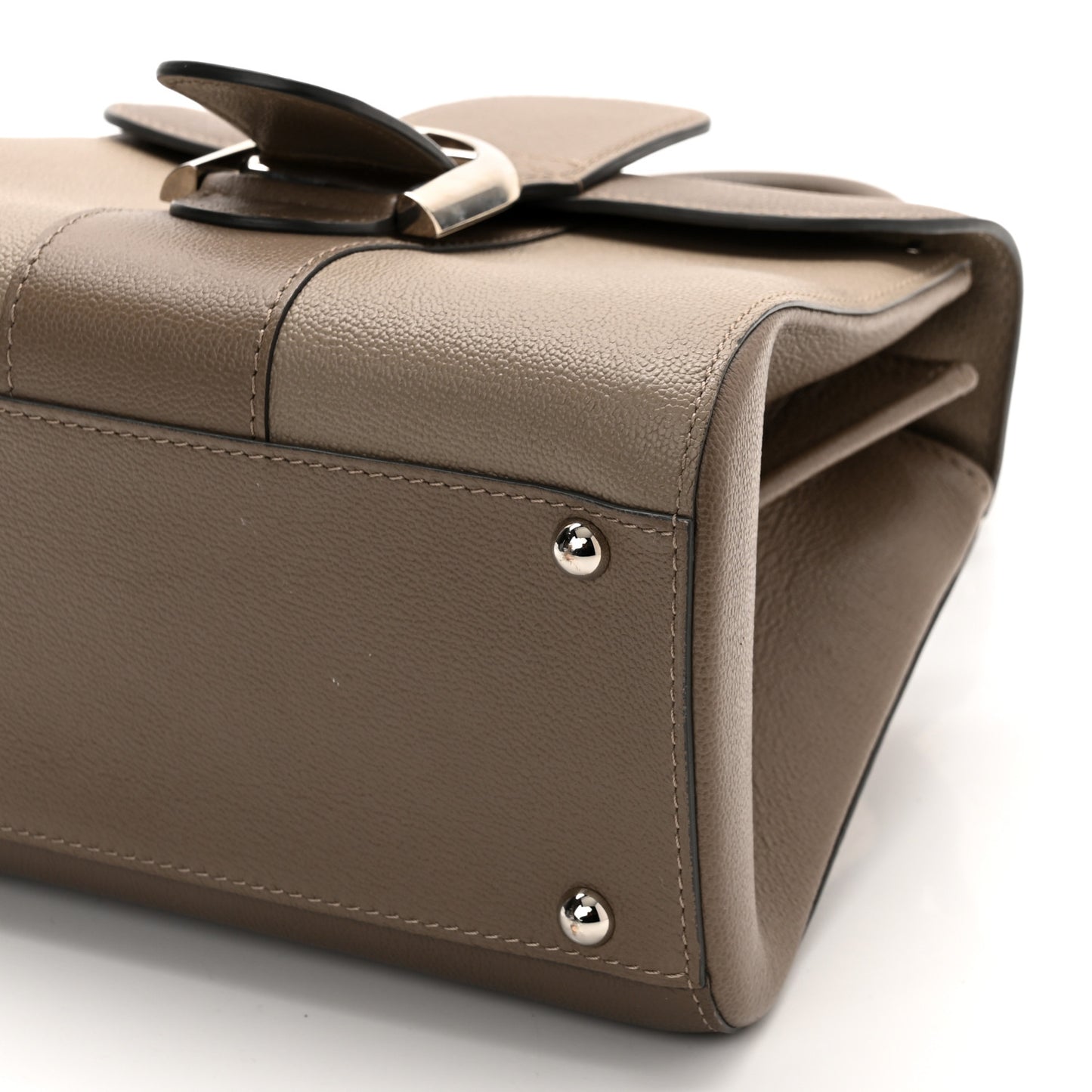 Grained Calfskin Mini Brillant Satchel Camaieux Tourterelle