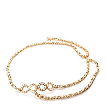 Chanel Pearl Chain Satin Coco Belt Gold 1 of 5