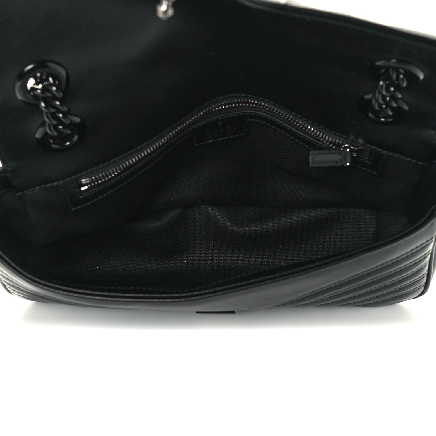 Gucci Calfskin Matelasse Monochrome Small GG Marmont Shoulder Bag Black 7 of 11