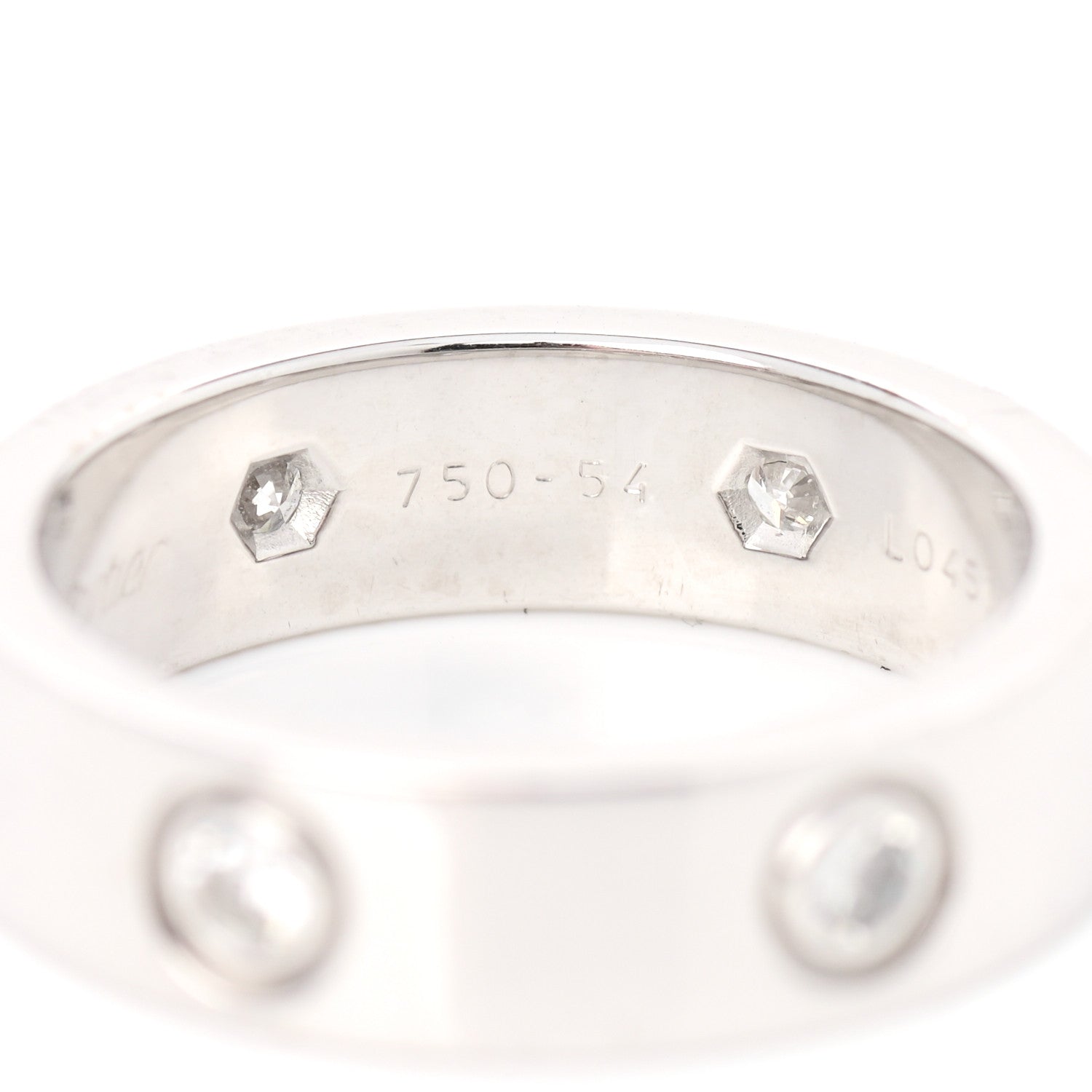 Cartier 18K White Gold 6 Diamond 5.5mm LOVE Ring 54 7 5 of 9
