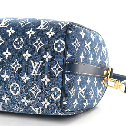 Louis Vuitton Monogram Jacquard Denim Speedy Bandouliere 25 Bleu 9 of 10