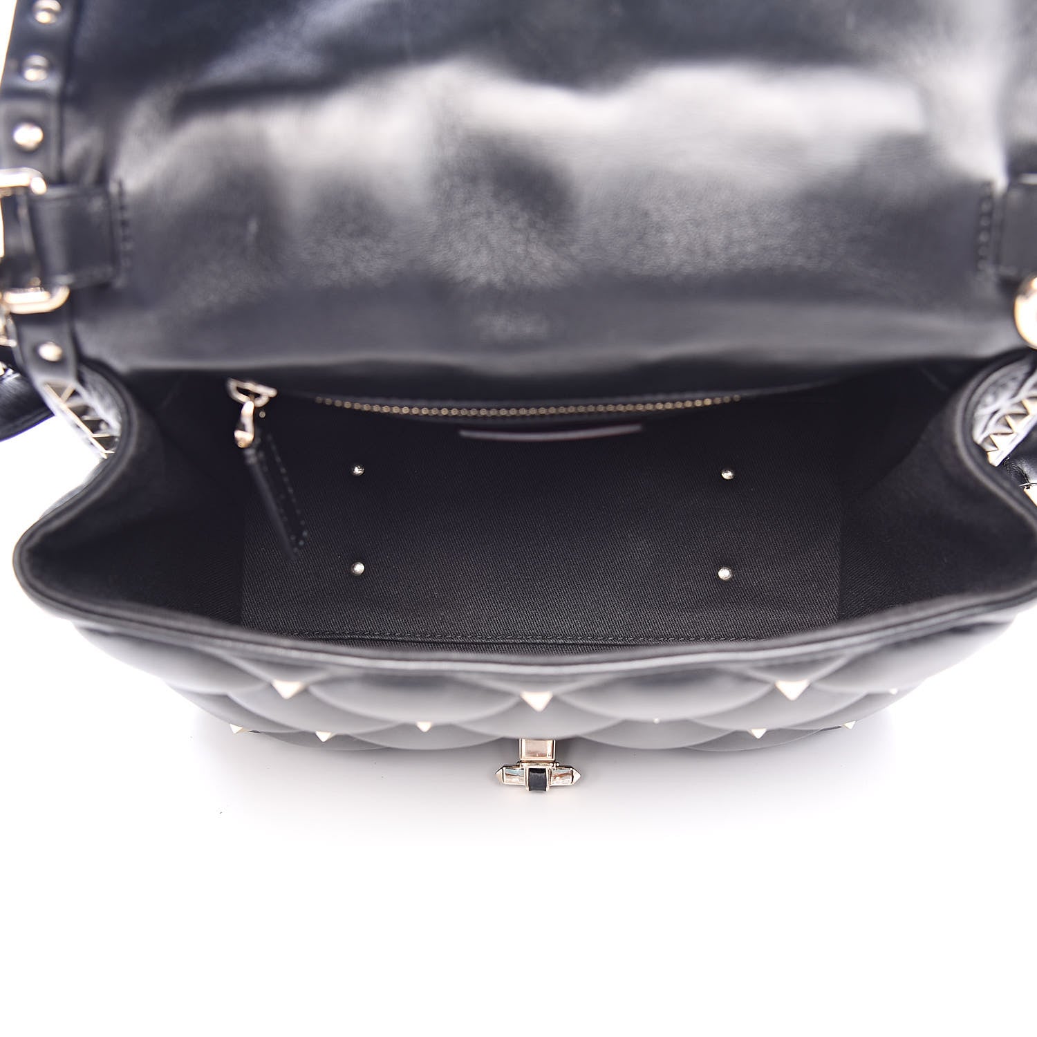 Valentino Garavani Lambskin VLTN Print Candystud Top Handle Bag Black 5 of 12