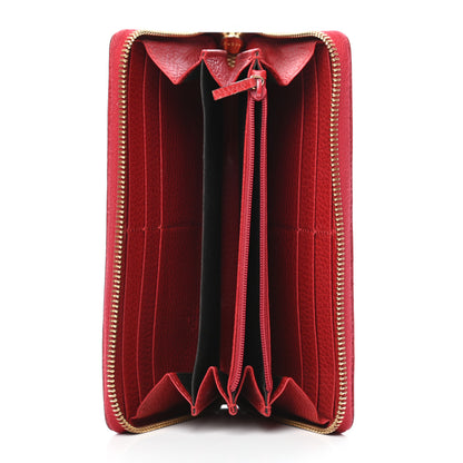 Gucci Dollar Calfskin GG Marmont Zip Around Wallet Hibiscus Red 5 of 5
