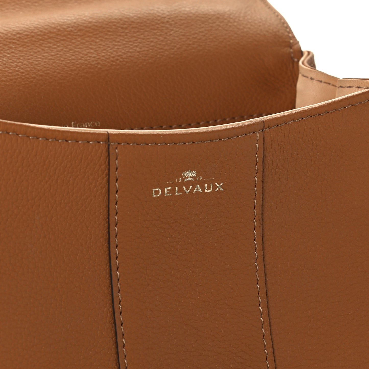 Grained Calfskin Mini Brillant Satchel Natural