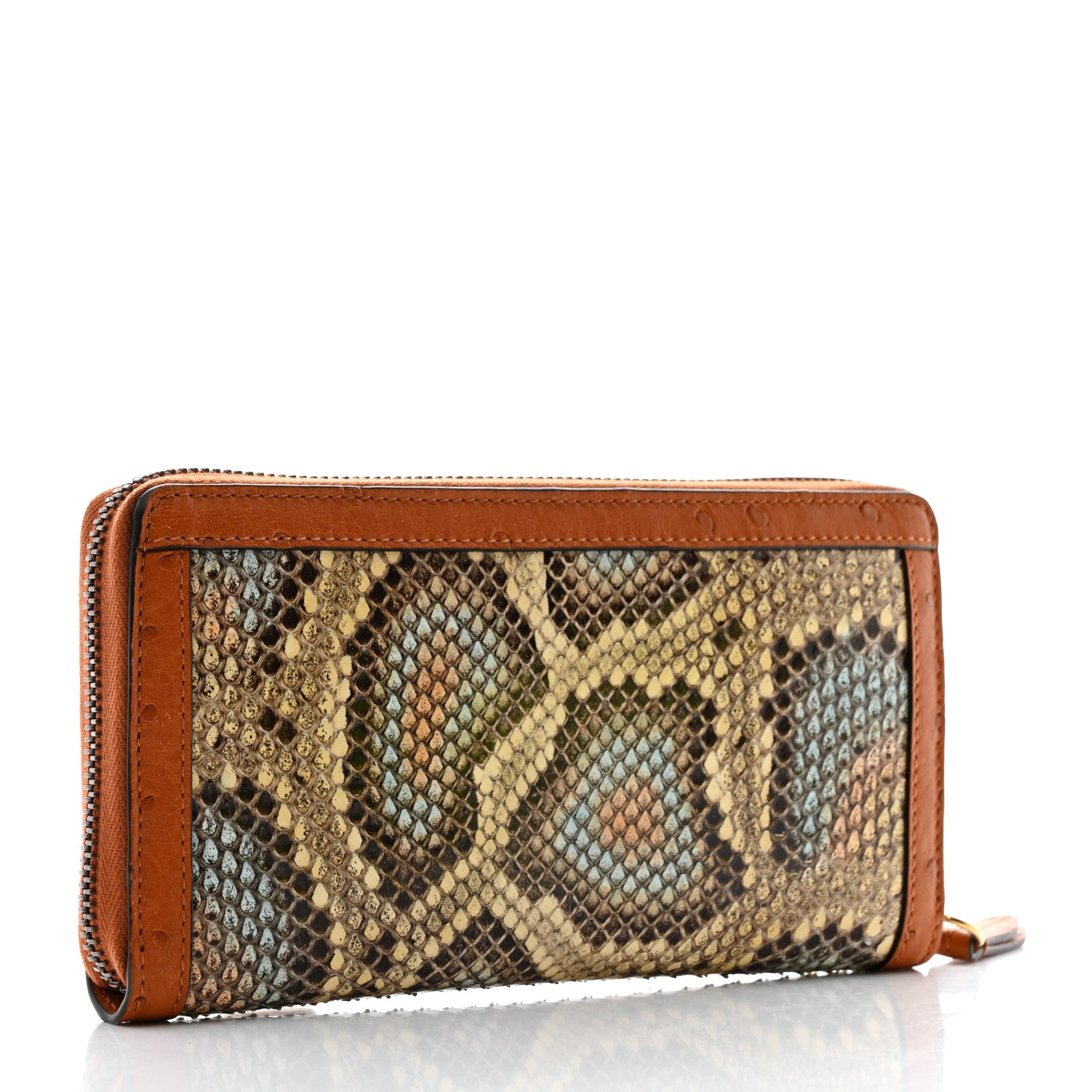 Gucci Snakeskin Ostrich Diana Continental Wallet Butter Ivory Paradise Cloud Natural Gold 2 of 7