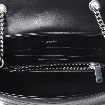 Saint Laurent Calfskin Y Quilted Monogram Small Loulou Chain Satchel Black 5 of 8