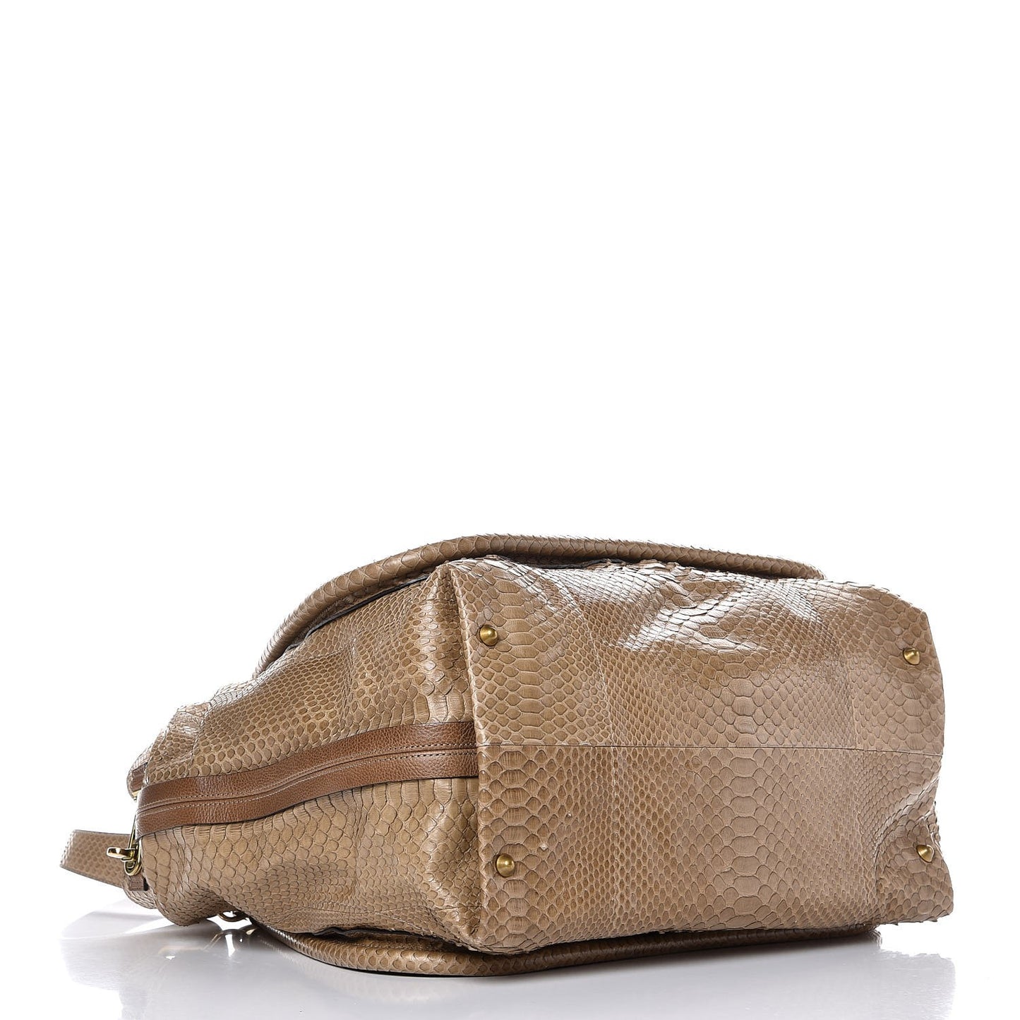 Python Calfskin Large Paraty Tote Sand Shell