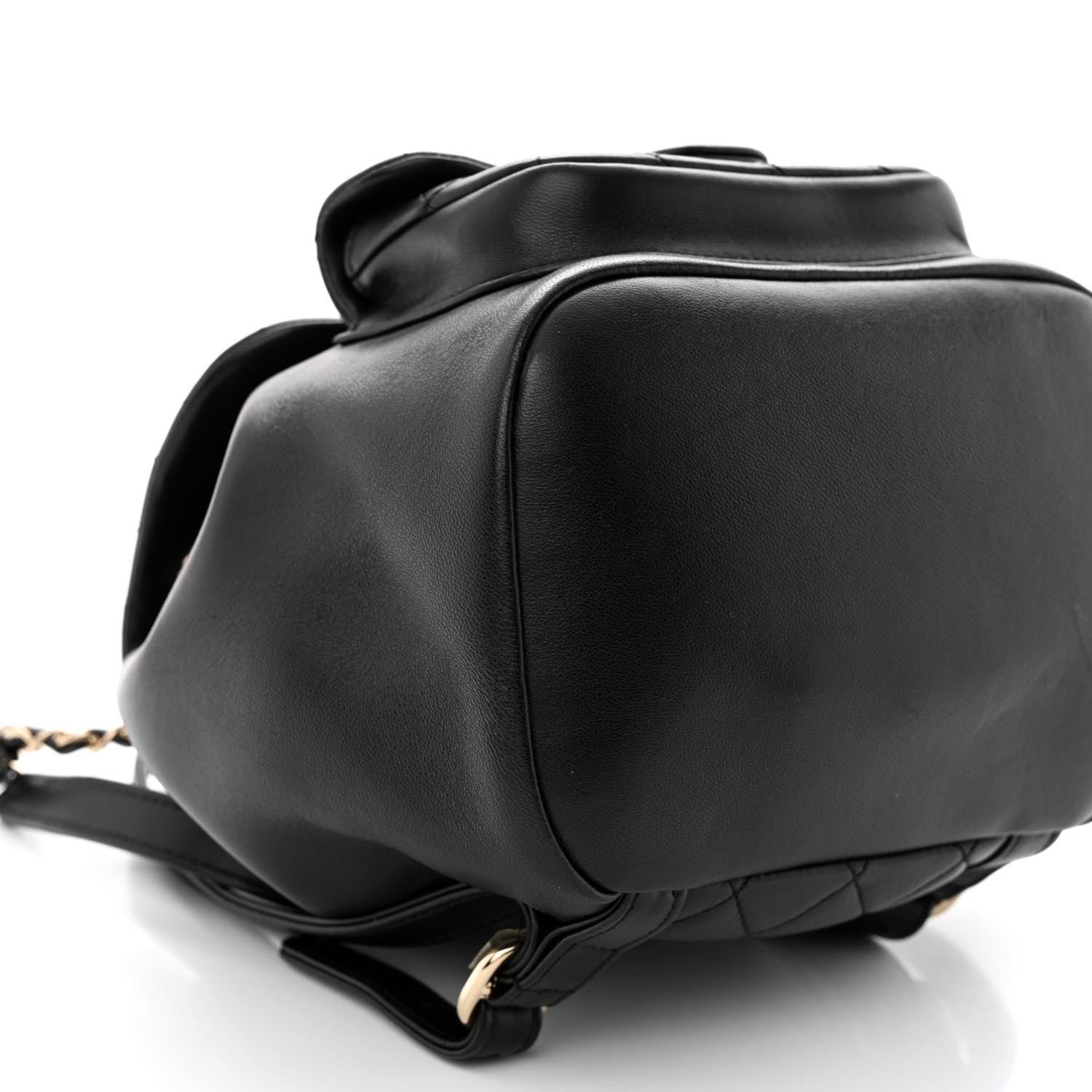 Chanel Lambskin Quilted Small Duma Drawstring Backpack Black 9 of 12