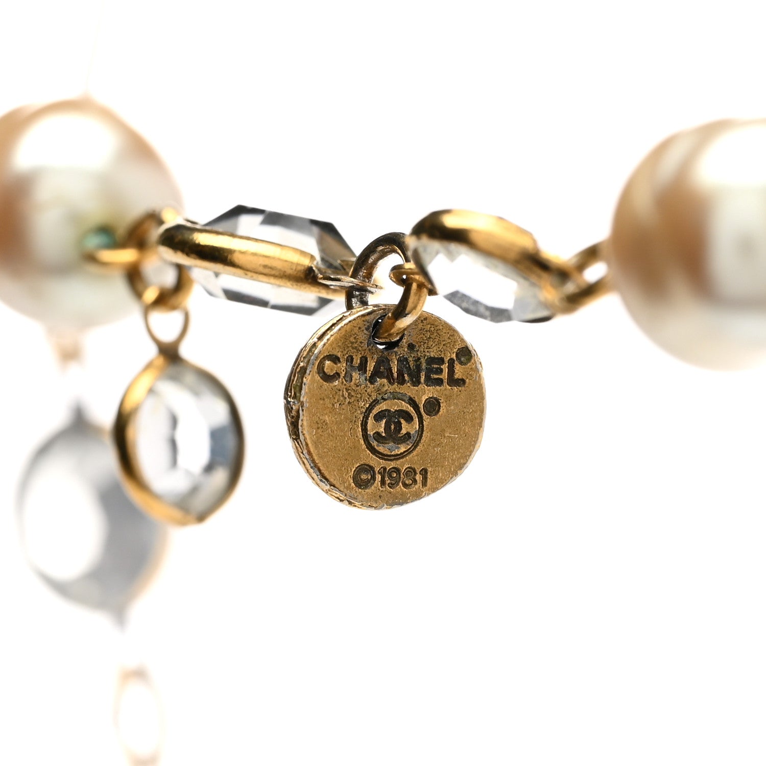 Chanel Crystal Pearl Sautoir Long Necklace Gold 5 of 5