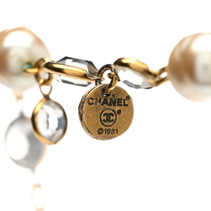 Chanel Crystal Pearl Sautoir Long Necklace Gold 5 of 5