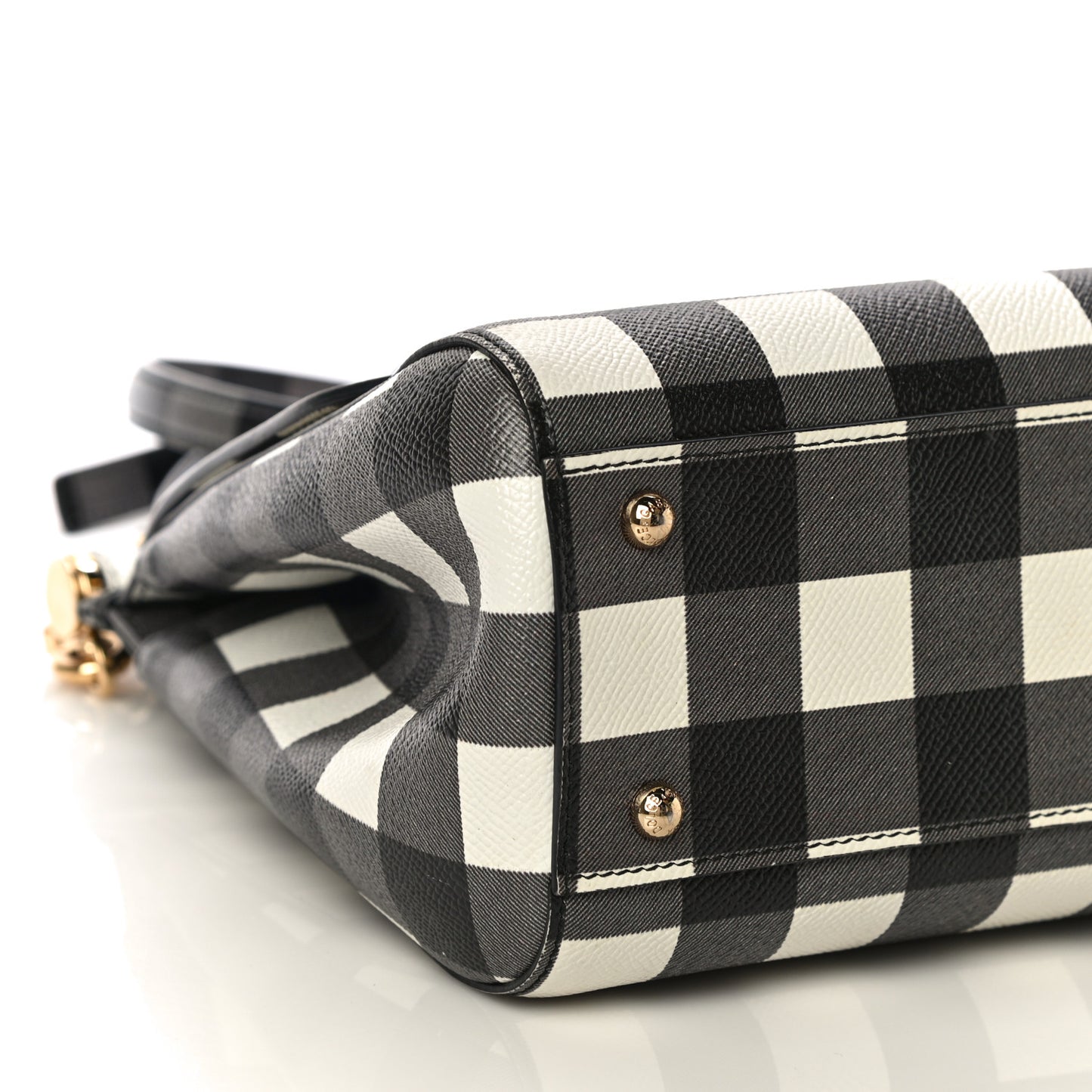 Dauphine Print Checker Medium Miss Sicily Satchel Black White