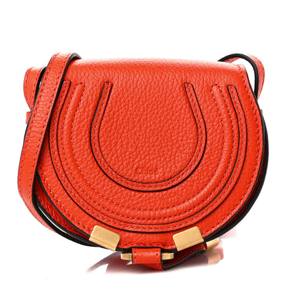 Chloe Calfskin Nano Marcie Saddle Bag Rusted Orange 1 of 11