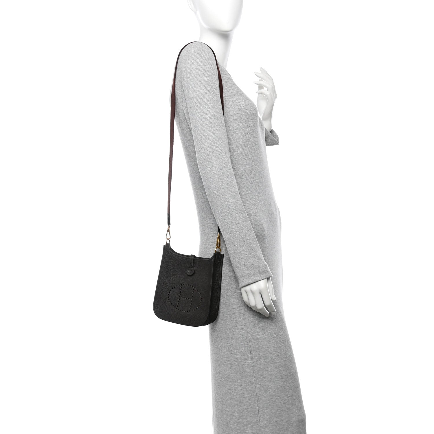 Hermes Taurillon Clemence Amazone Evelyne TPM Macassar Havane 2 of 11