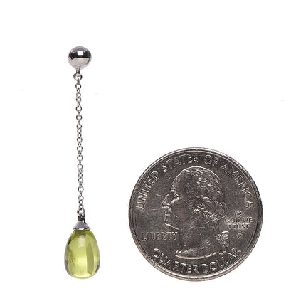 Tiffany 18K White Gold Peridot Drop Earrings 2 of 3