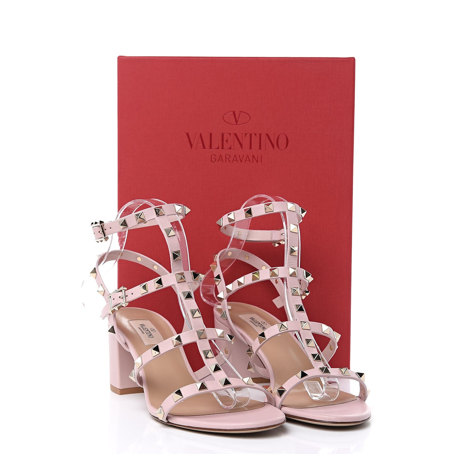 Calfskin Rockstud 60mm City Sandals 40 Water Rose